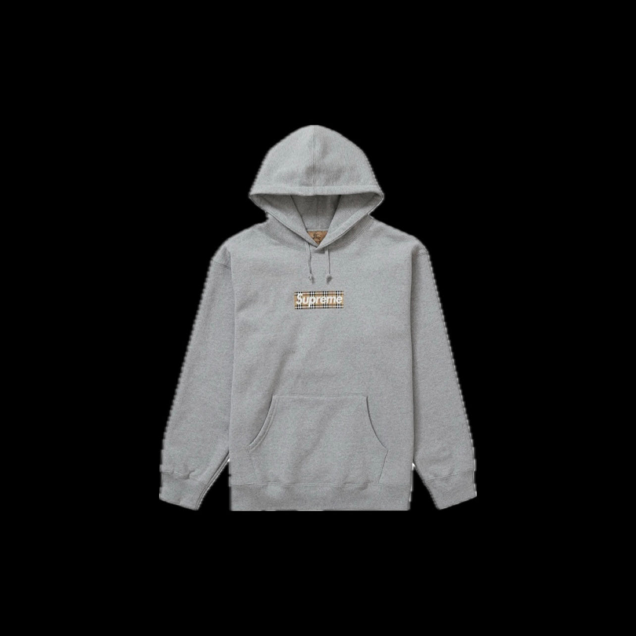 SUPREME BURBERRY BOX LOGO HOODED SWEATSHIRT HEATHER GREY