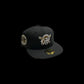 PITTSBURGH PIRATES FITTED HAT THREE GOLDEN DECADES PATCH BLACK W/ GOLD UV