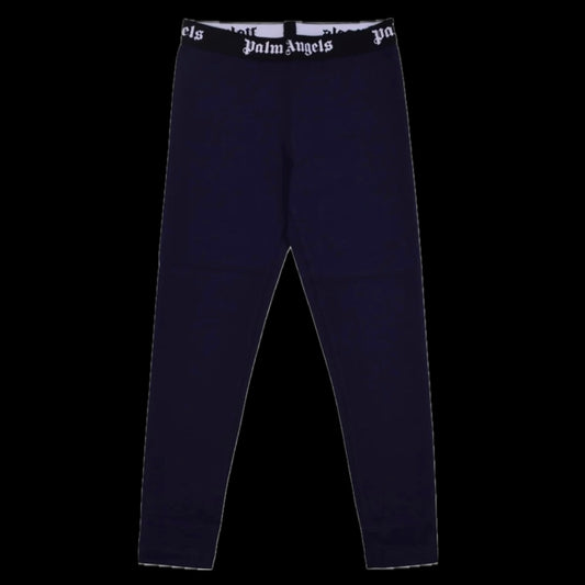 PALM ANGELS WAISTBAND LOGO KIDS LEGGINGS NAVY BLUE/BLACK