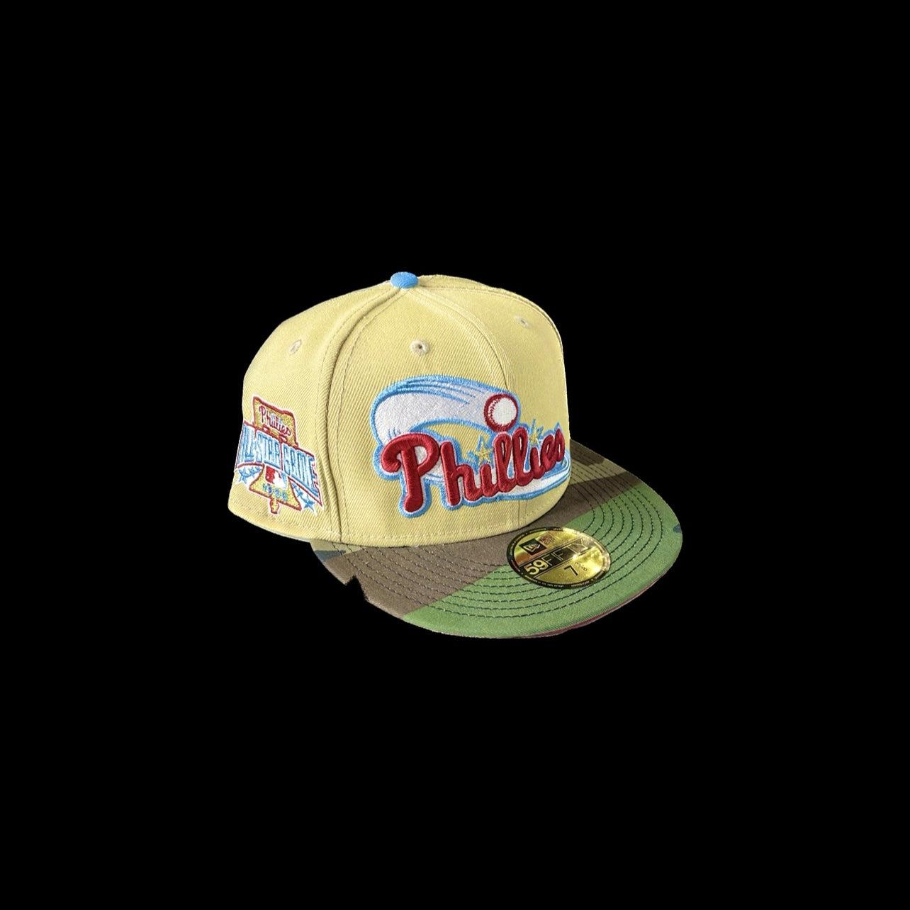 NEW ERA PHILADELPHIA PHILLIES ALL STAR GAME FITTED HAT SAND W/ MAROON UV