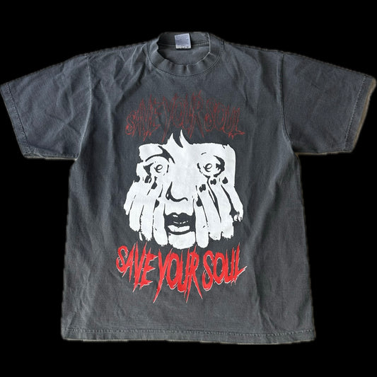 VINTAGE GREY SAVE YOUR SOUL T-SHIRT