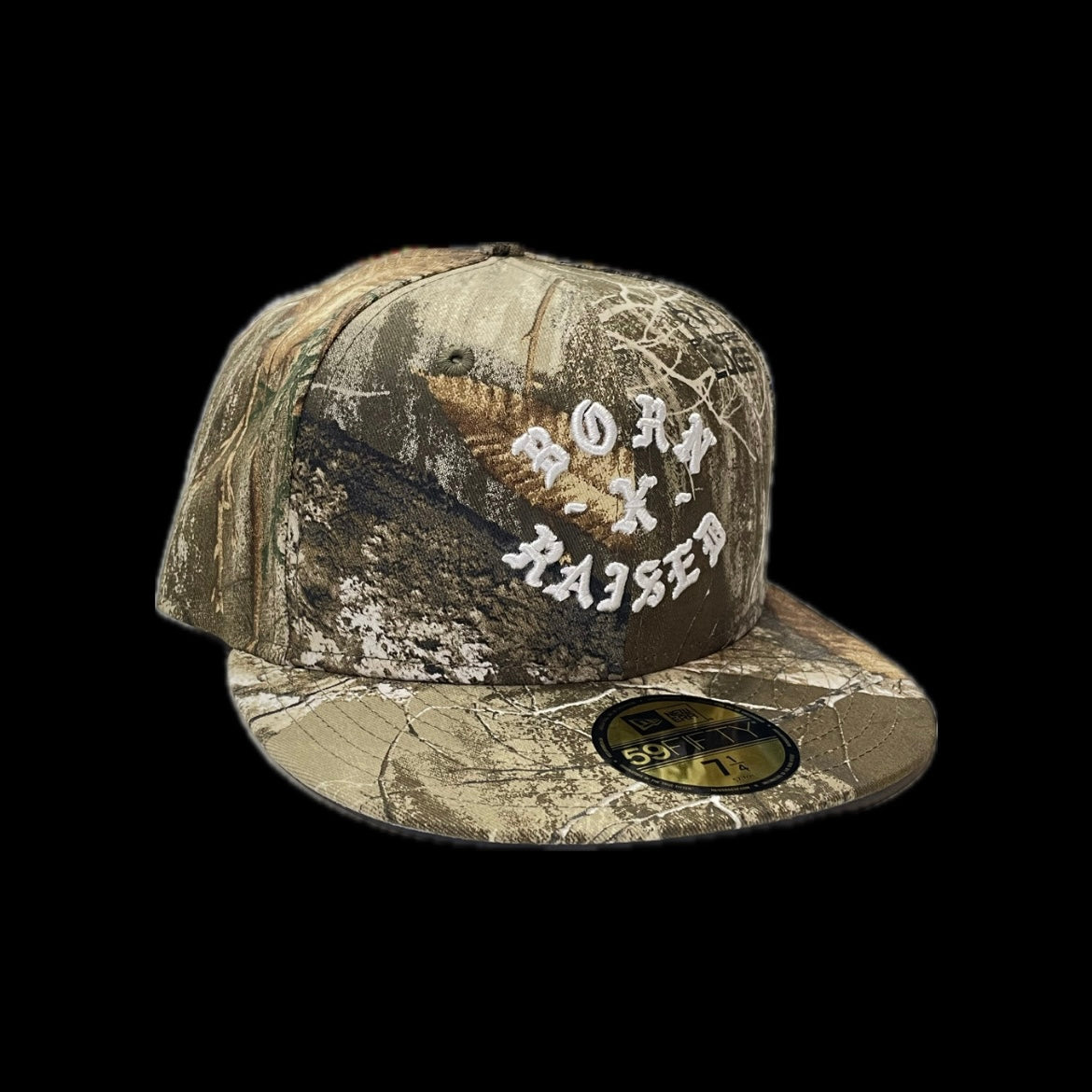 BORN X RAISED NEW ERA REAL TREE ROCKER HAT