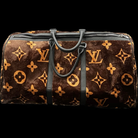 VANDYTHEPINK LOUIS VUITTON FAUX FUR DUFFEL BAG