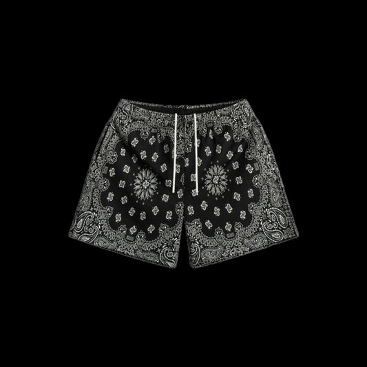 BRAVEST STUDIOS PAISLEY SHORTS BLACK