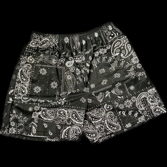 OFF-BRAND PAISLEY SHORTS BLACK