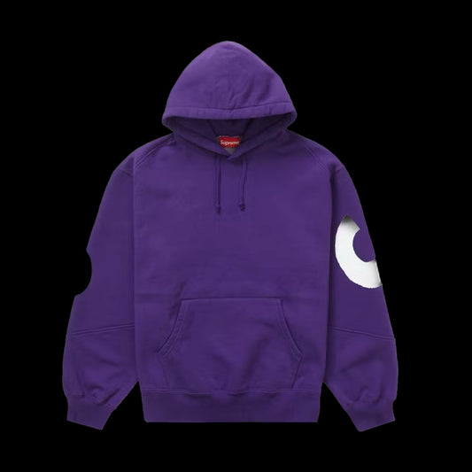 SUPREME BIG LOGO JACQUARD HOODED SWEATSHIRT PURPLE