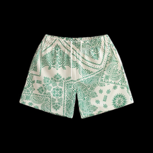 BRAVEST STUDIOS GREEN PORCELAIN SHORTS