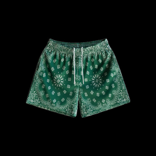 BRAVEST STUDIOS PAISLEY SHORTS GREEN