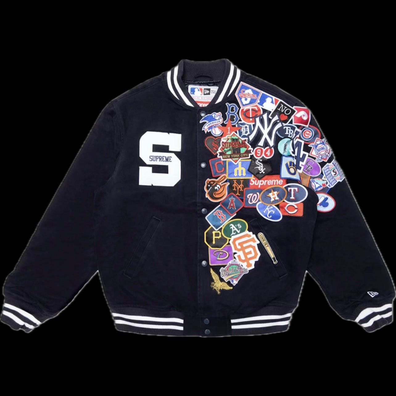 SUPREME NEW ERA MLB VARSITY JACKET NAVY (PRE-OWNED)