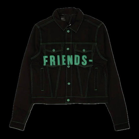 VLONE FRIENDS DENIM JACKET BLACK GREEN