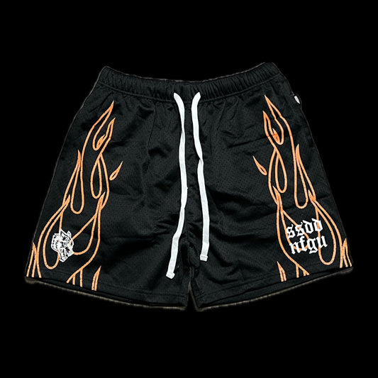 DARC SPORT ON FIRE MESH SHORTS BLACK