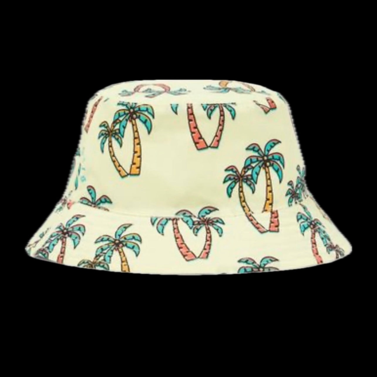 PALM ANGELS INFANT REVERSIBLE LOGO BUCKET HAT YELLOW/WHITE