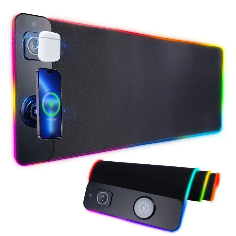 RGB Mouse Keyboard Pad with Wireless Charging