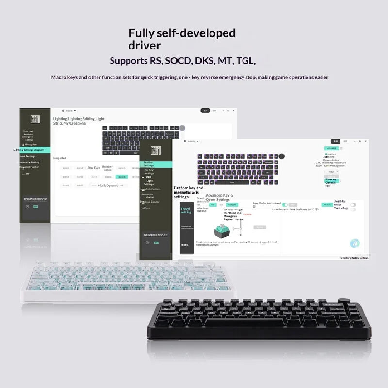 Epomaker He75v2 Wireless Keyboard 75-key layout triple-mode hot-swappable 8K polling rate mechanical suitable for esports