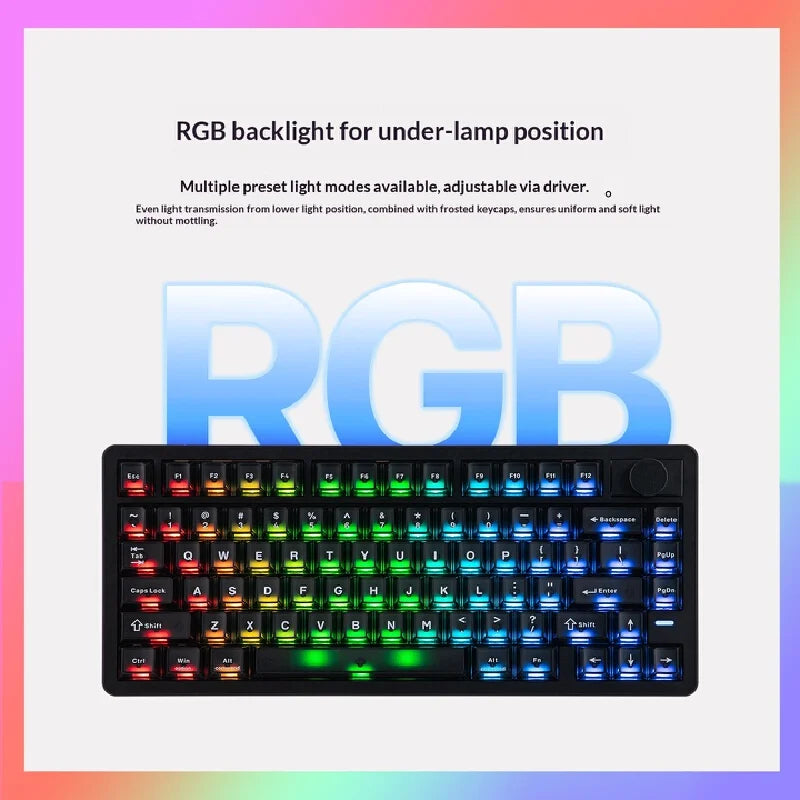 Epomaker He75v2 Wireless Keyboard 75-key layout triple-mode hot-swappable 8K polling rate mechanical suitable for esports