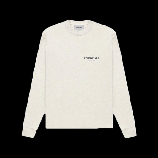 FEAR OF GOD ESSENTIALS CORE COLLECTION L/S T-SHIRT (LIGHT HEATHER OATMEAL)