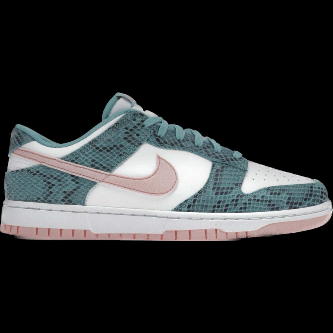 NIKE DUNK LOW SNAKESKIN WASHED TEAL BLEACHED CORAL